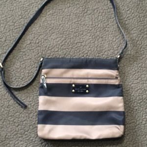 Kate Spade Navy & Gray stripe crossbody purse